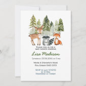 Invitation à la fête de bébé garçon aventure en fo (Devant)