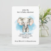 Invitation à la fête de bébé garçon éléphant (Debout devant)