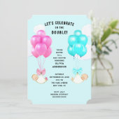 Invitation à la fête de bébé jumeaux (Debout devant)