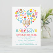 Invitation à la fête de bébé Love Heart (Debout devant)