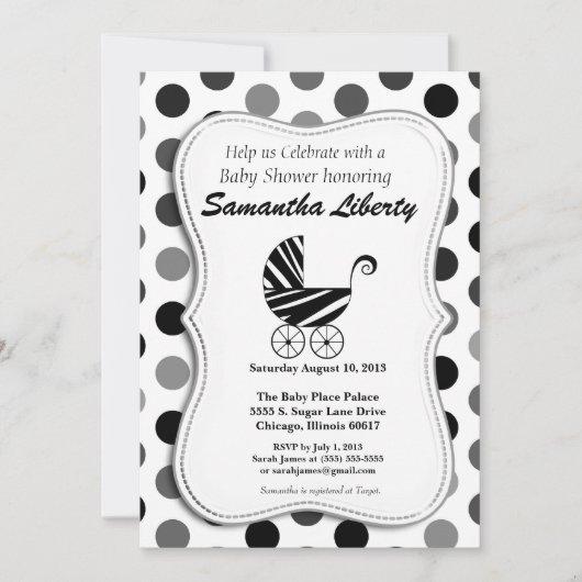 Invitation à la fête de bébé Zèbre (Devant)