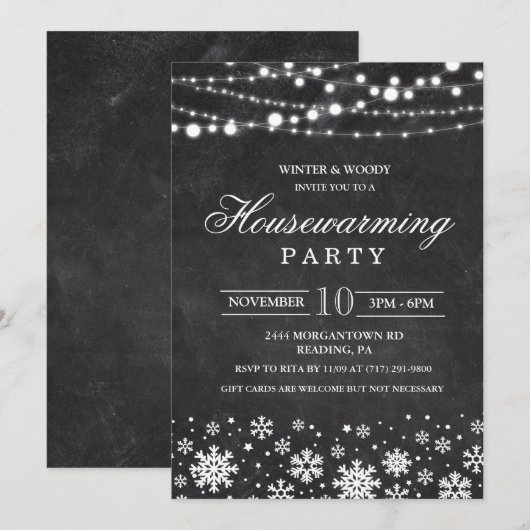 Invitation à la fête de bienvenue d'hiver (Devant / Derrière)