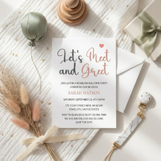Invitation à la fête de bienvenue pour nouveau-né,