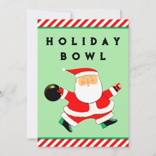 Invitation à la fête de bowling des Fêtes (Devant)