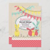 Invitation à la fête de Bunny (Devant / Derrière)