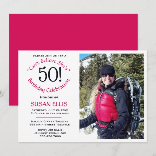 Invitation à la fête de célébration des 50 ans (Devant / Derrière)