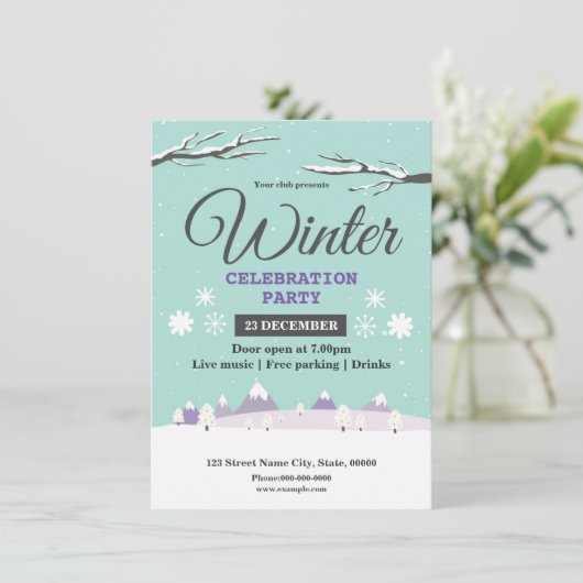 Invitation à la fête de célébration d'hiver (Debout devant)
