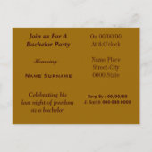 invitation à la fête de célibataire, invitation à (Dos)