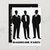 invitation à la fête de célibataire, invitation à  (Devant / Derrière)