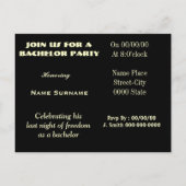 invitation à la fête de célibataire, invitation à  (Dos)