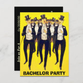 invitation à la fête de célibataire, invitation à  (Devant / Derrière)