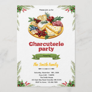Invitation à la fête de charcuterie de Noël