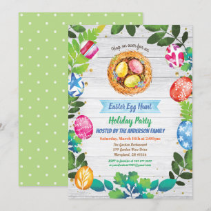 Invitation à la fête de chasse aux oeufs de Pâques