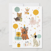 Invitation à la fête de chien Invitation de chiot  (Dos)