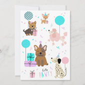 Invitation à la fête de chien Invitation de chiot  (Dos)