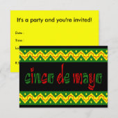 invitation à la fête de cinco de mayo (Devant / Derrière)