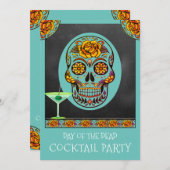 Invitation à la fête de cocktail Day Of The Dead (Devant / Derrière)