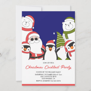 Invitation à la fête de cocktail de Noël Cool Sant