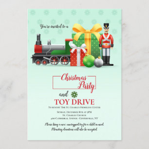 Invitation à la fête de collecte de jouets de Noël