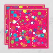 Invitation à la fête de Confetti (Devant / Derrière)