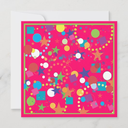 Invitation à la fête de Confetti (Devant)