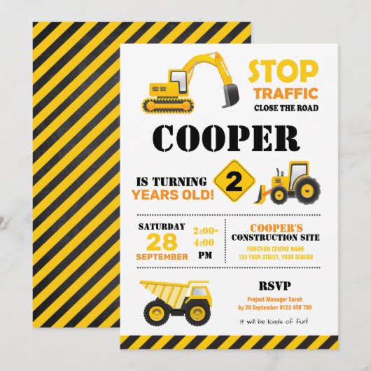 Invitation à la fête de construction (Devant / Derrière)