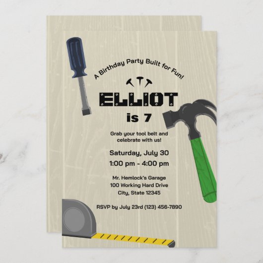 Invitation à la fête de construction (Devant / Derrière)