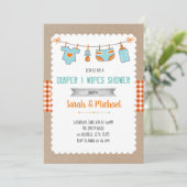 Invitation à la fête de couche et de lingettes mig (Debout devant)