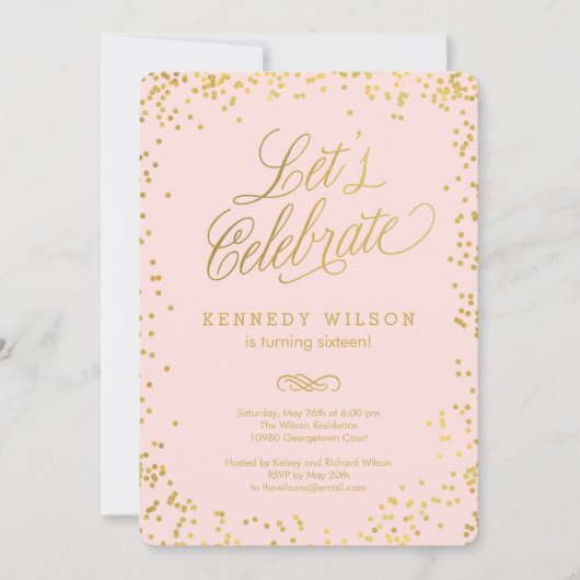 Invitation à la Fête de Couleurs Editable Confetti (Devant)