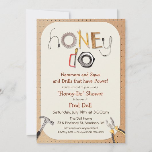 Invitation à la fête de couples Honey Do (Devant)