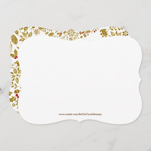 Invitation à la fête de couronne de Noël blanc et  (Devant / Derrière)