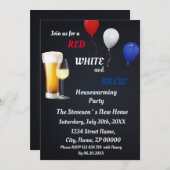 Invitation à la fête de crémaillère Red, White & B (Devant / Derrière)