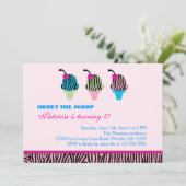 Invitation à la Fête de Crème de glace Zebra Print (Debout devant)