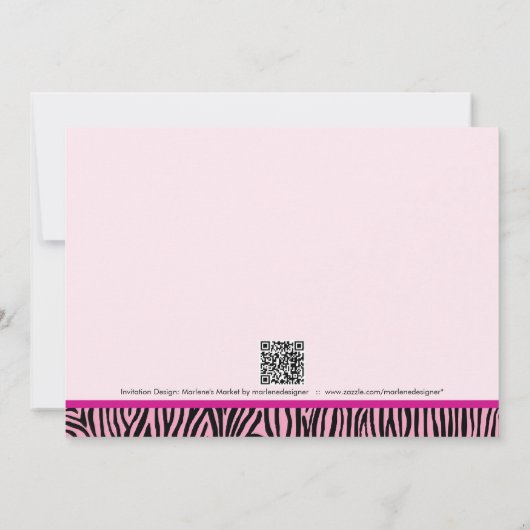 Invitation à la Fête de Crème de glace Zebra Print (Dos)