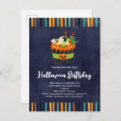 Invitation à la fête de Cupcake pour Halloween Dép (Devant / Derrière)