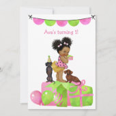 Invitation à la fête de Dachshund pour bébé ethniq (Devant)