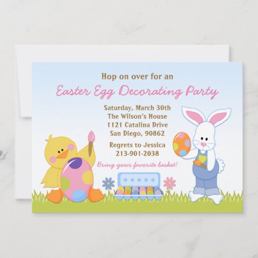 Invitation à la fête de décorations d'oeufs de Pâq (Devant)