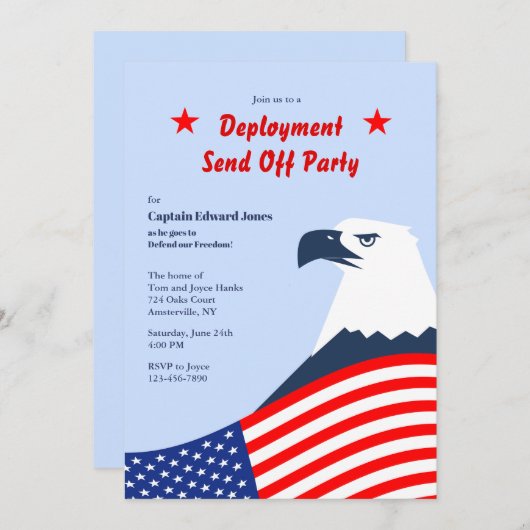 Invitation à la fête de déploiement d'American Eag (Devant / Derrière)