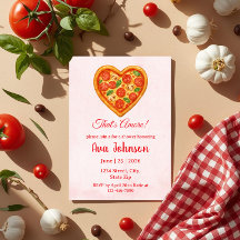 Invitation à la fête de douche avec pizza en forme