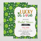 Invitation à la fête de douche chanceux en amour t (Devant / Derrière)