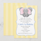 Invitation à la fête de douche de bébé éléphant mi (Devant / Derrière)