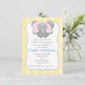 Invitation à la fête de douche de bébé éléphant mi (Debout devant)