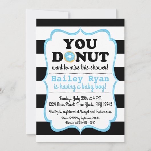 Invitation à la fête de douche de bébé gourmand (Devant)
