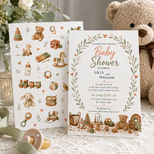 Invitation à la fête de douche de jouets pour bébé