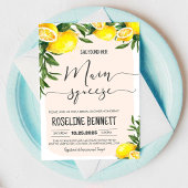 Invitation à la fête de douche de mariée Lemon Mai