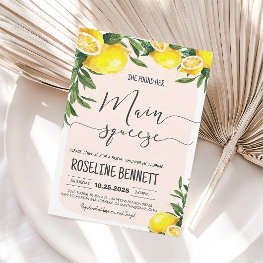 Invitation à la fête de douche de mariée Lemon Mai