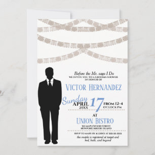 Invitation à la fête de douche du marié festive