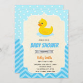 Invitation à la fête de douche garçon canard en ca (Devant / Derrière)