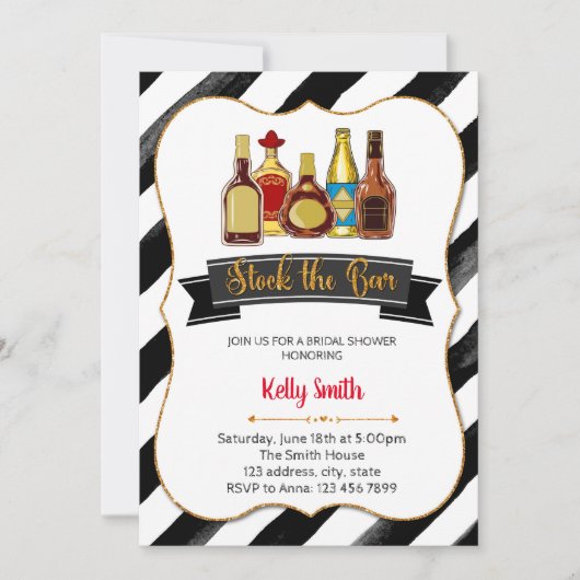 Invitation à la fête de douche pour remplir le bar (Devant)