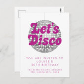 Invitation à la fête de fête Disco (Devant / Derrière)
